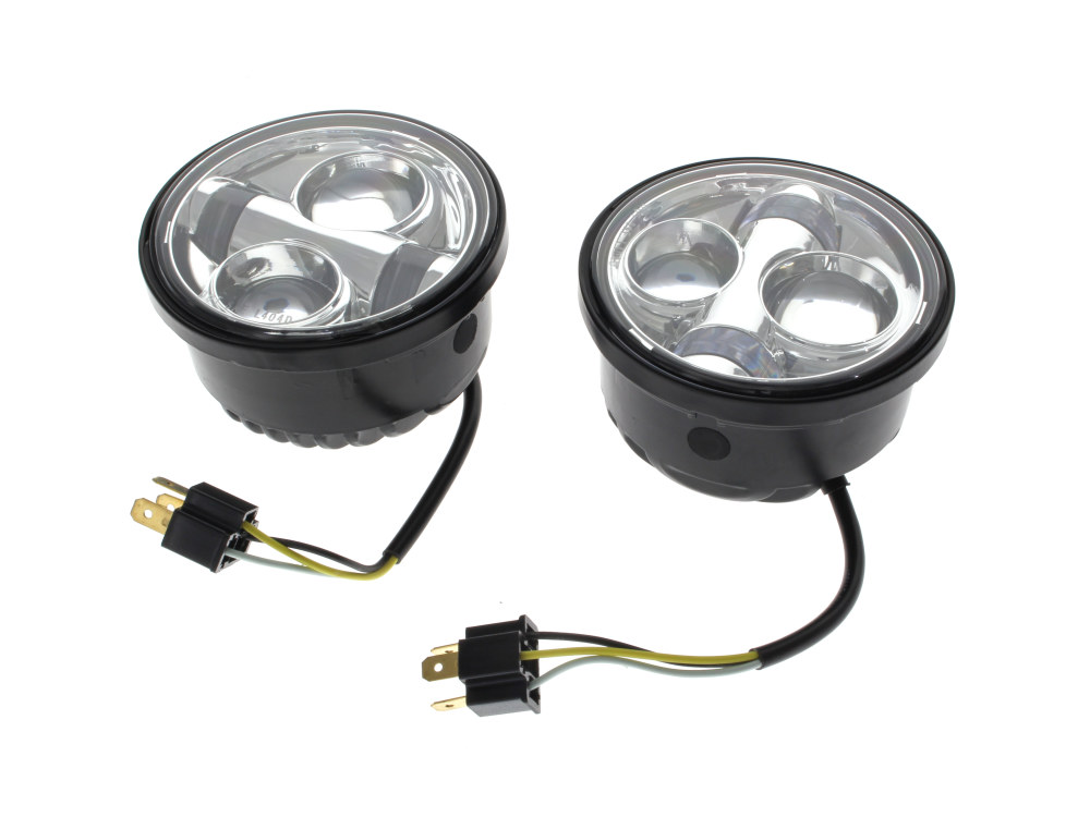 4-1/2in. LED HeadLight Inserts – Chrome. Fits Dyna Fat Bob with Dual Headlight.