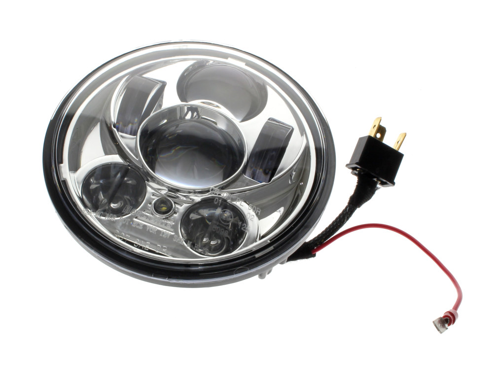 5-3/4in. LED HeadLight Insert with Parker – Chrome. Fits Most H-D with 5-3/4in. Headlight. Will not fit M8 Softail models.