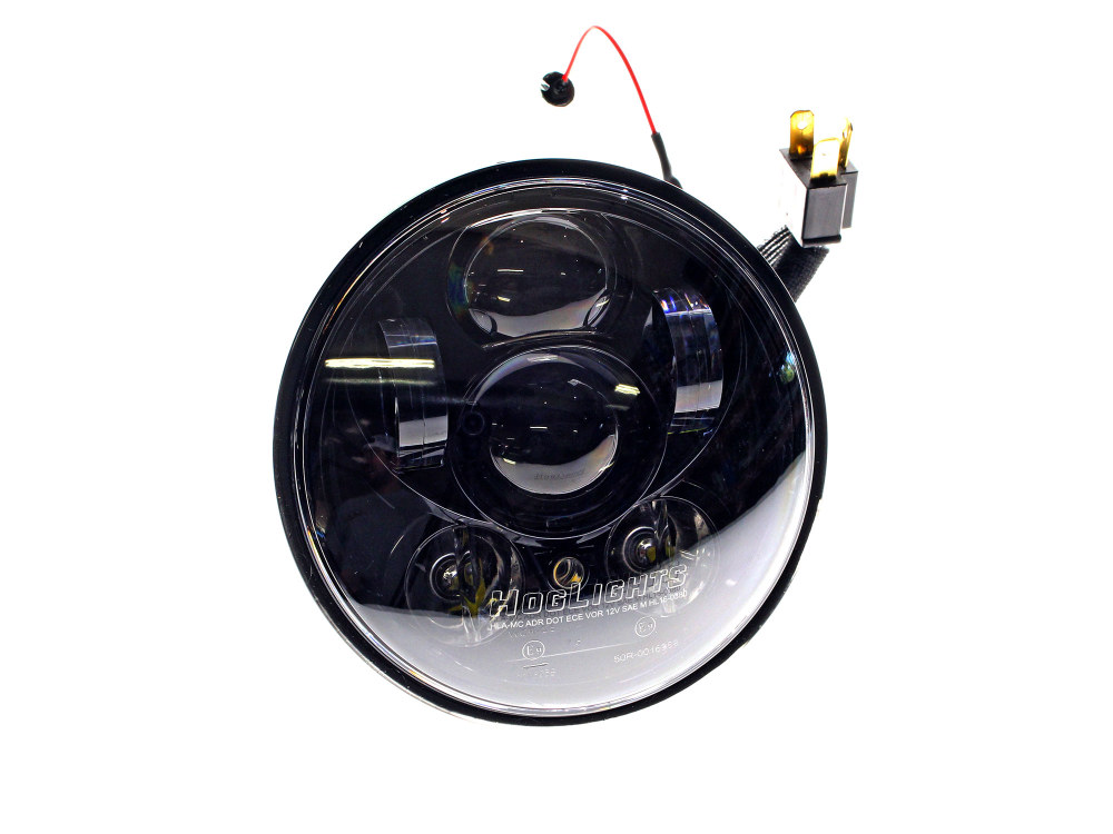 5-3/4in. LED HeadLight Insert - Black. Fits H-D Street 500 (XG500), Street 750 (XG750) & Indian Scout, Scout Sixty, Scout Bobber with 5-3/4in. Headlight.