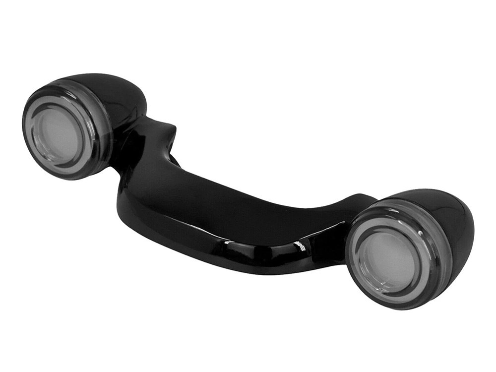 Fusion FX Gloss Black LED Rear Turn Signal Lightbar with Smoke Lenses. Fits Most Touring 2014-2024