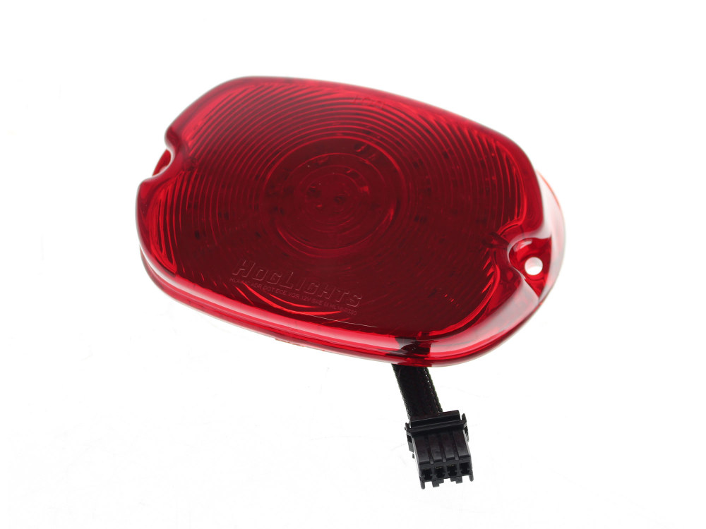 LED Low Profile Taillight with Red Lens & Number Plate Illumination. Fits Most 1999up Models.