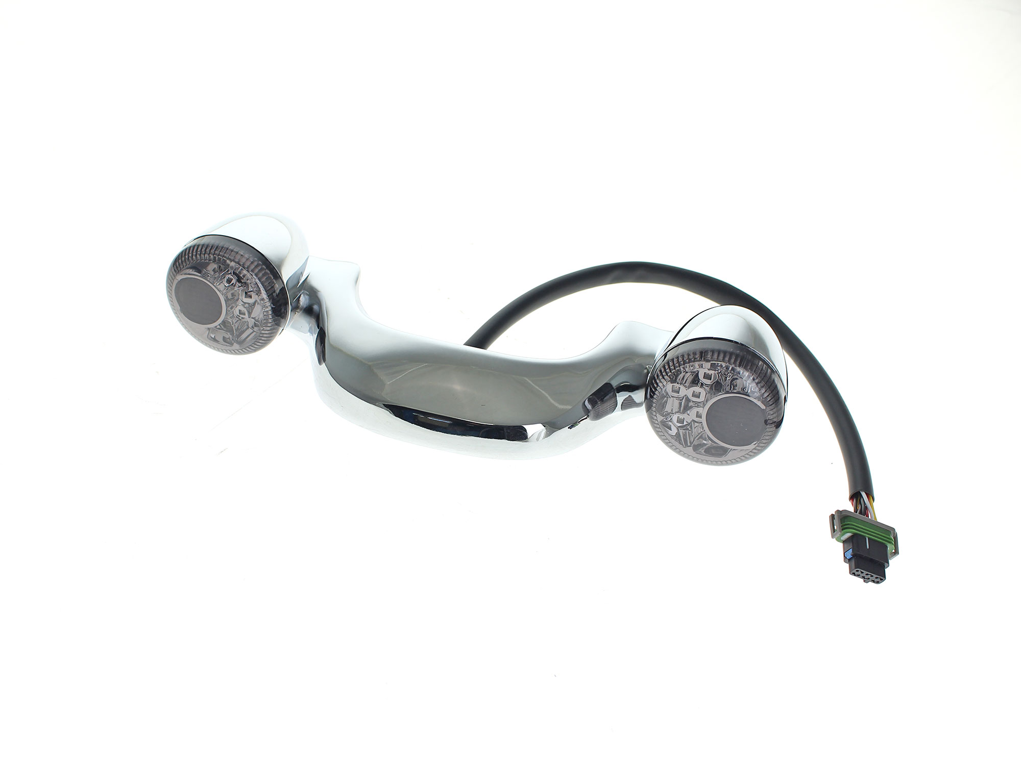 Chrome LED Rear Turn Signal Lightbar with Smoke Lenses. Fits Touring 2014up.