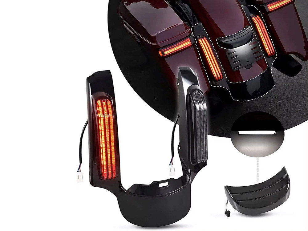 LED CVO Style Rear Fender Add On Kit – Black. Fits Touring 2014up.
