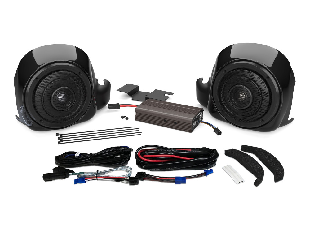 Wild Boar, 300 Watt Amp x 2 Speaker Lower Fairing Kit. Fits 2014up Touring with Fairing Lowers.