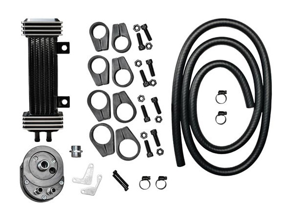 6-Row Vertical Deluxe Oil Cooler Kit. Fits Most Big Twin & Sportster Models 1984-2017.