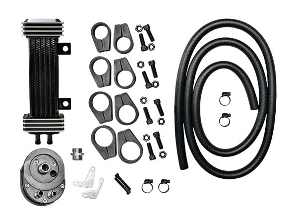 6-Row Vertical Deluxe Oil Cooler Kit. Fits Most Big Twin 1984-2017