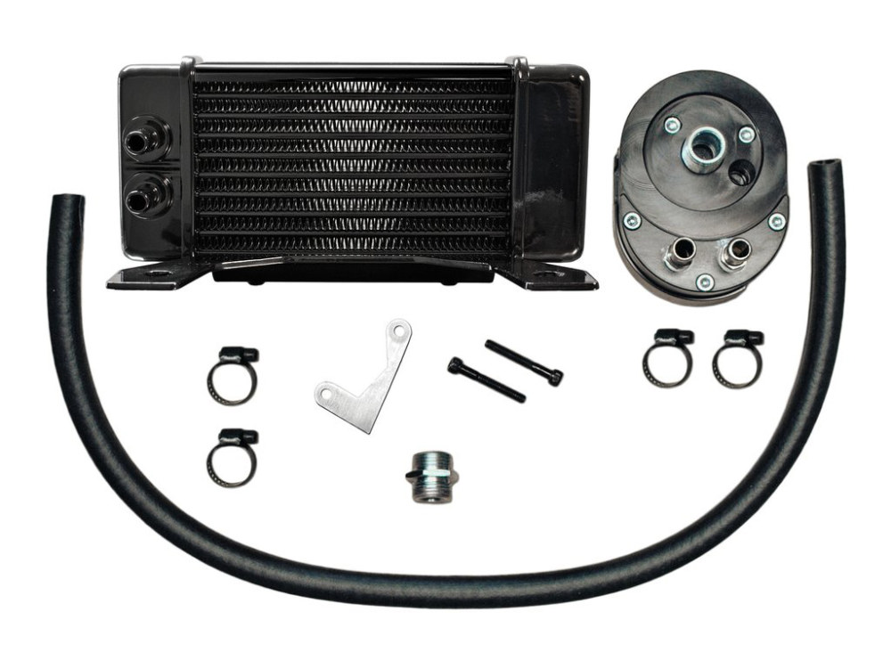 10-Row LowMount Oil Cooler Kit. Fits Touring 1984-2008.