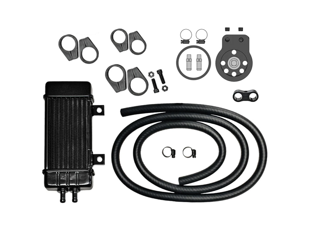 10-Row Vertical Wideline Oil Cooler Kit. Fits Softail 2018up