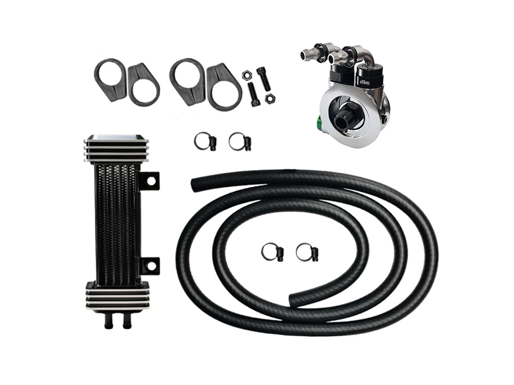 6-Row Vertical Deluxe Oil Cooler Kit. Fits Sportster 1986-2021