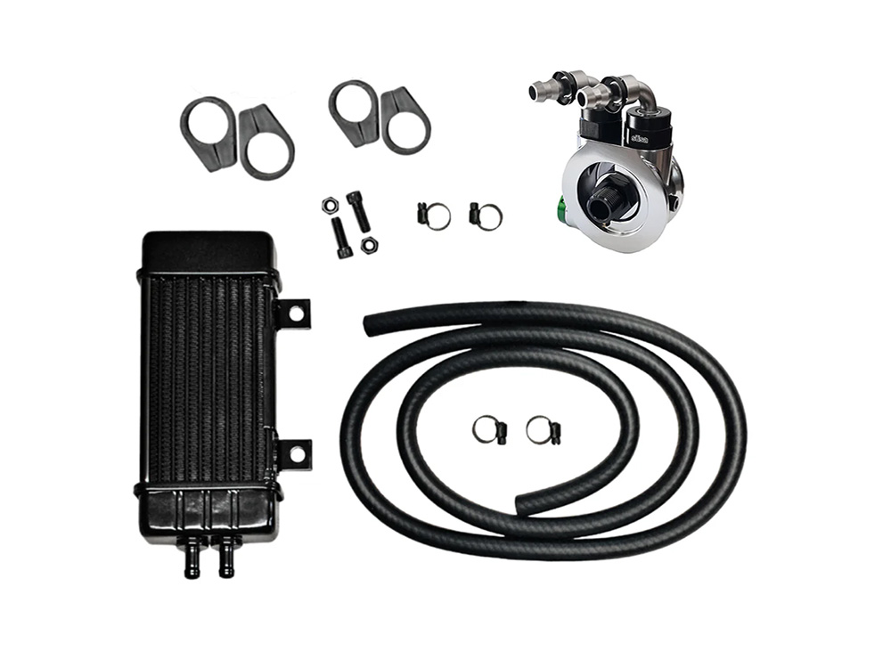 10-Row Vertical Wideline Oil Cooler Kit. Fits Sportster 1986-2021