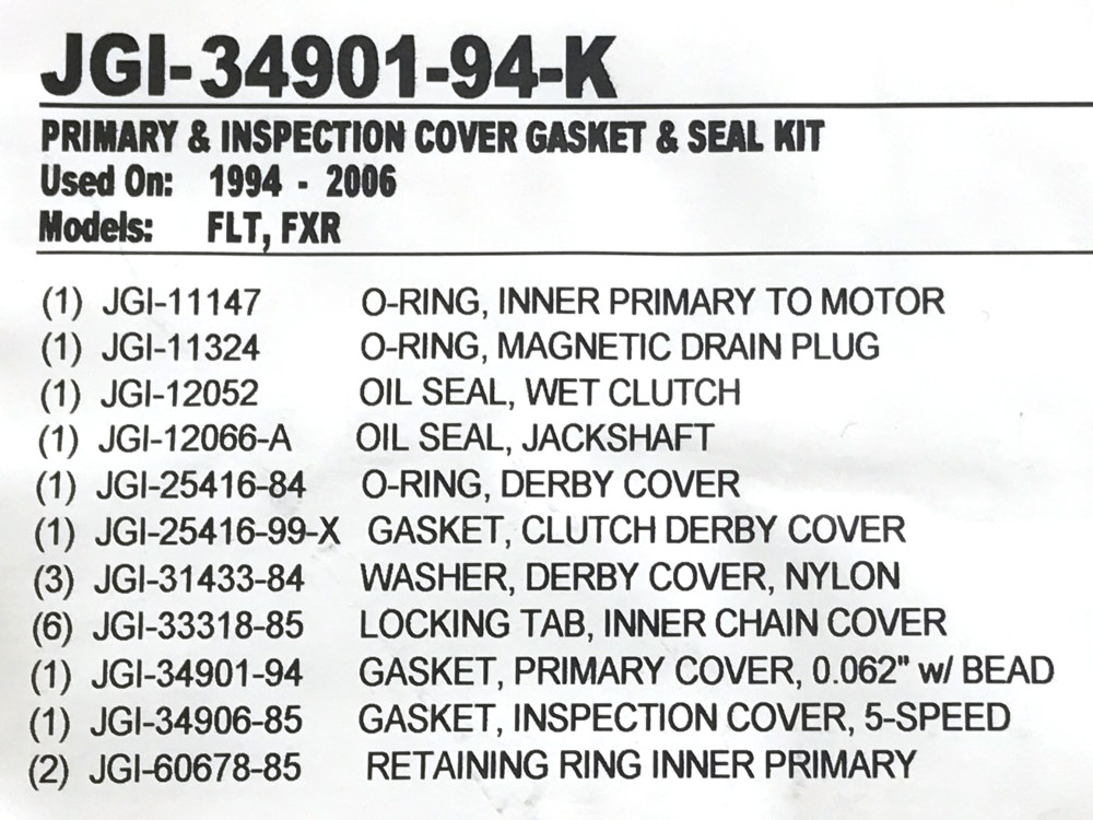 James Gaskets Inc Primary Cover Gasket Kit. Fits FXR  Touring 1994-2004. –  Farrow's Customs
