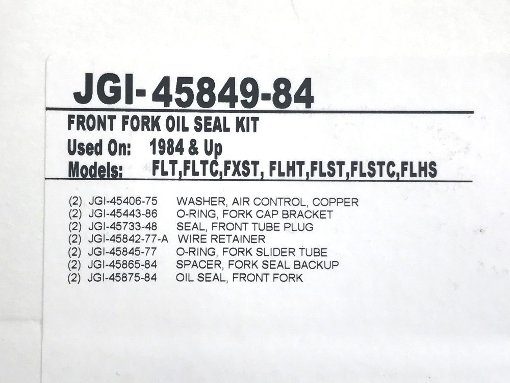 JGI-45849-84 41mm Fork Seal Kit for Harley 84-17 James Gaskets Inc