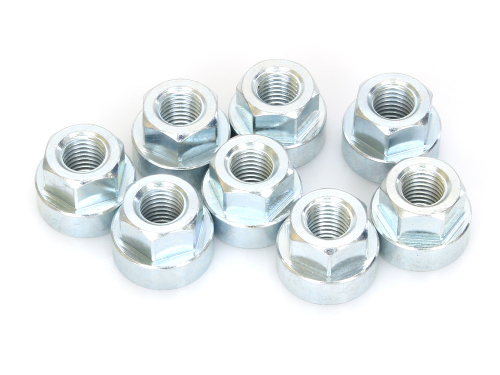 Exhaust Flange Nuts - Pack of 8. Fits Big Twin 1984up & Sportster 1986-2021.