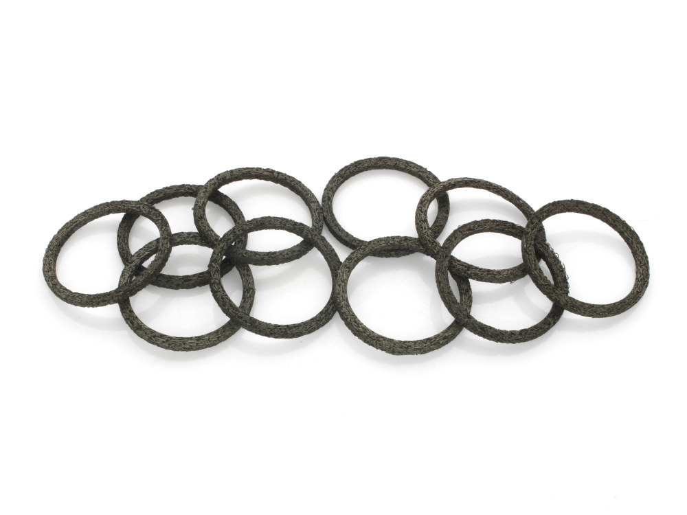 Race/Screamin Eagle Style Exhaust Gaskets – Pack of 10. Fits Big Twin 1984up & Sportster 1986-2021.