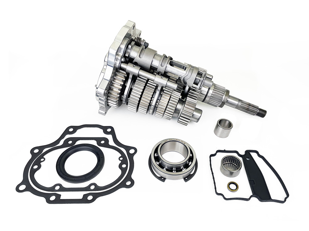Fat 6Spd Super Gear Transmission Cassette - Polished Trapdoor. Fits Softail 2018-2024 & Touring 2017-2023