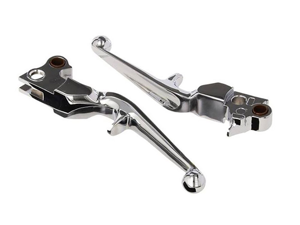 Trigger Levers – Chrome. Fits Softail 1996-2014, Dyna 1996-2017, Touring 1996-2007 & Sportster 1996-2003