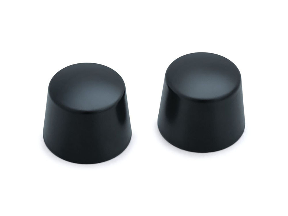 Front Axle Caps – Black. Fits Softail, Dyna, Touring & Sportster with 25mm Axle.