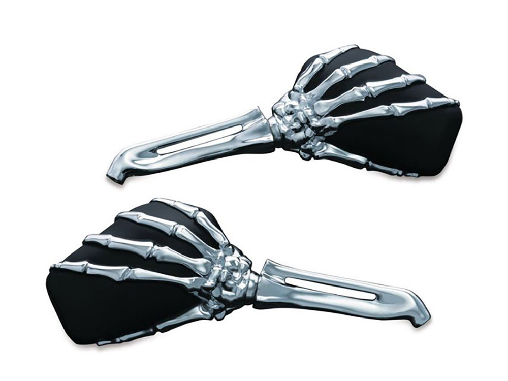 Skeleton Hand Mirrors – Chrome Stems & Black Mirror Heads