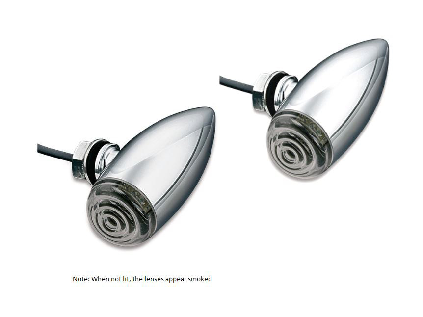 Mini Bullet Turn Signals with Amber LED – Chrome.