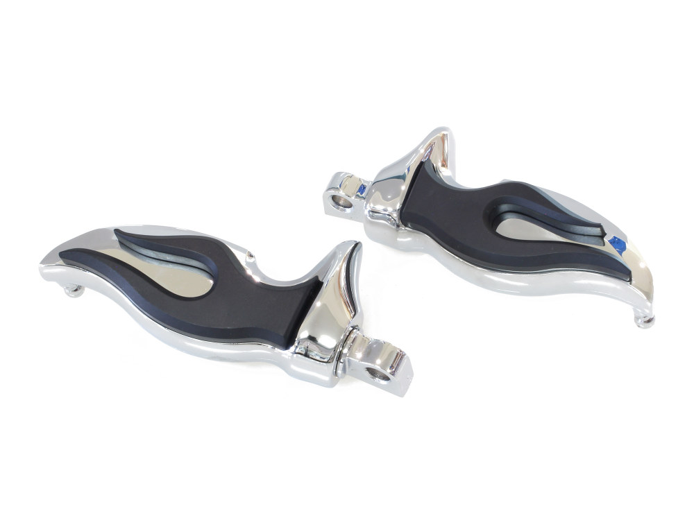 Flame Footpegs with Male Mount – Chrome.