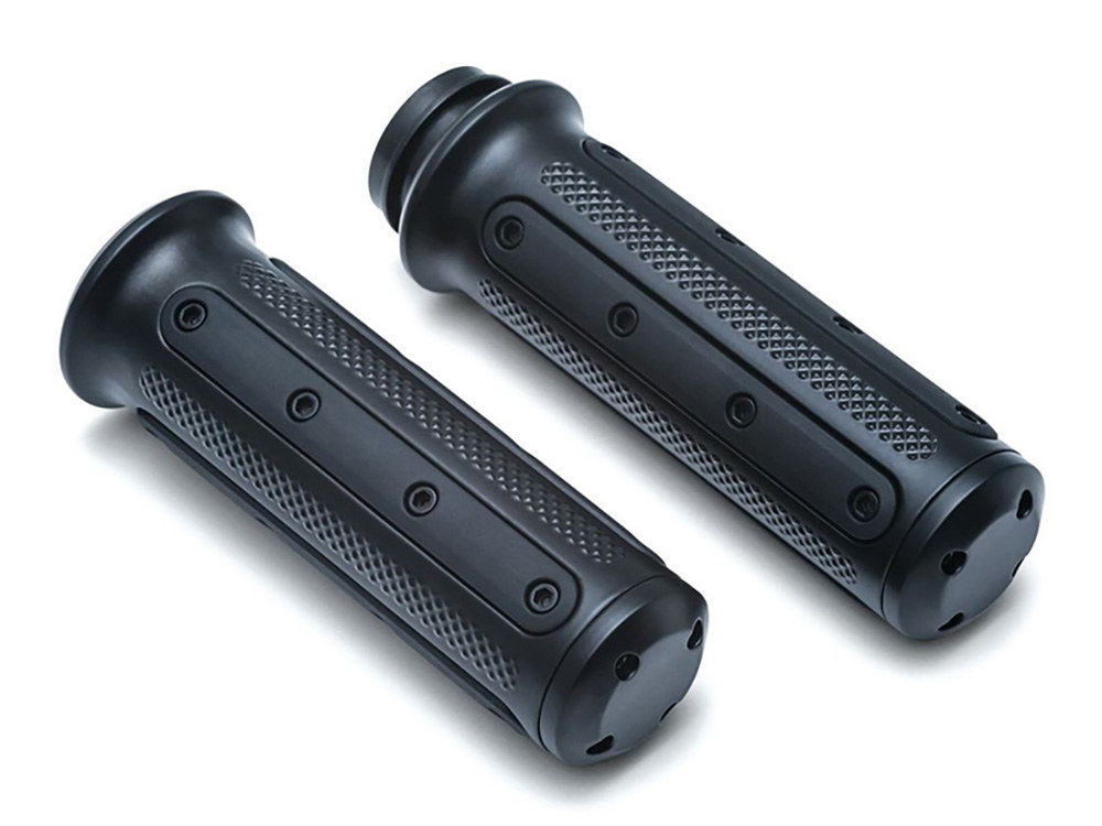 Heavy Industry Handgrips – Black. Fits H-D 2008up with Throttle-by-Wire.