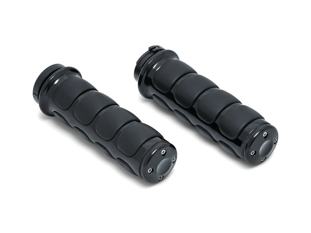 ISO Handgrips – Black. Fits H-D Models with Throttle Cable.