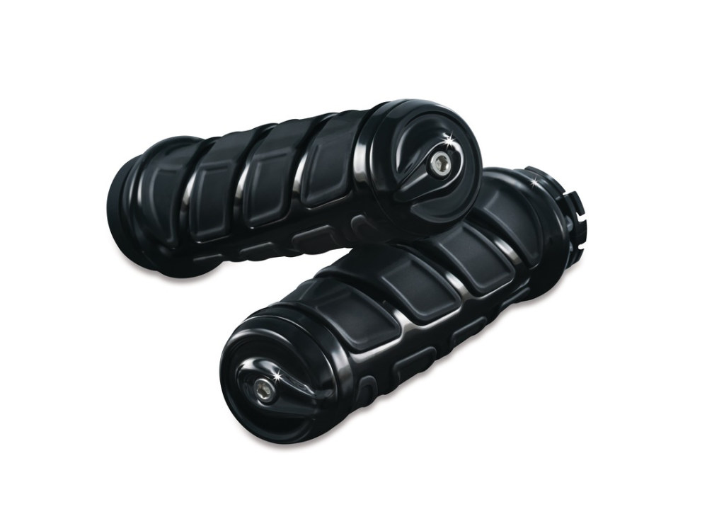 Kinetic Handgrips – Black. Fits H-D with Throttle Cable.