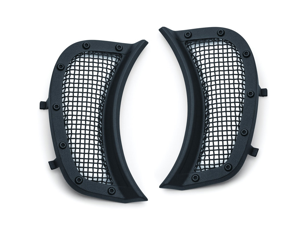 Mesh Headlight Vent Accents – Black. Fits Road Glide 2015up.