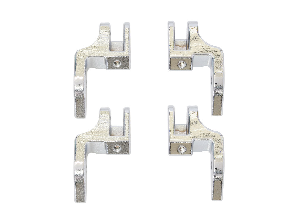 Front Floorboard Relocation Brackets - Chrome. Fits FL Softail 2000-2017.