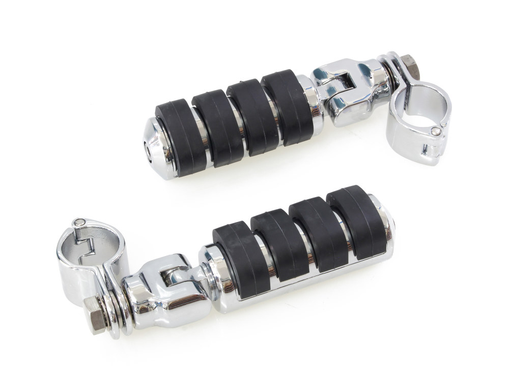 ISO Large Footpegs with Mounts & 1-1/4in. Magnum Quick Clamps – Chrome.