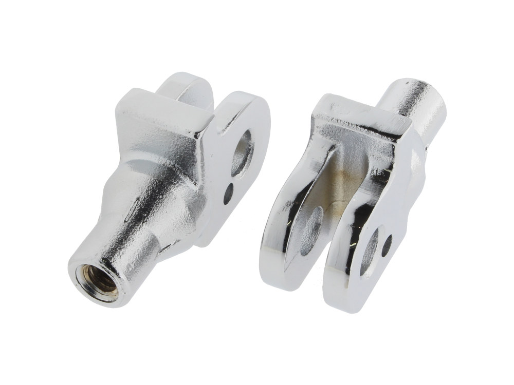 Front & Rear Tapered Footpeg Mounts – Chrome. Fits Triumph.