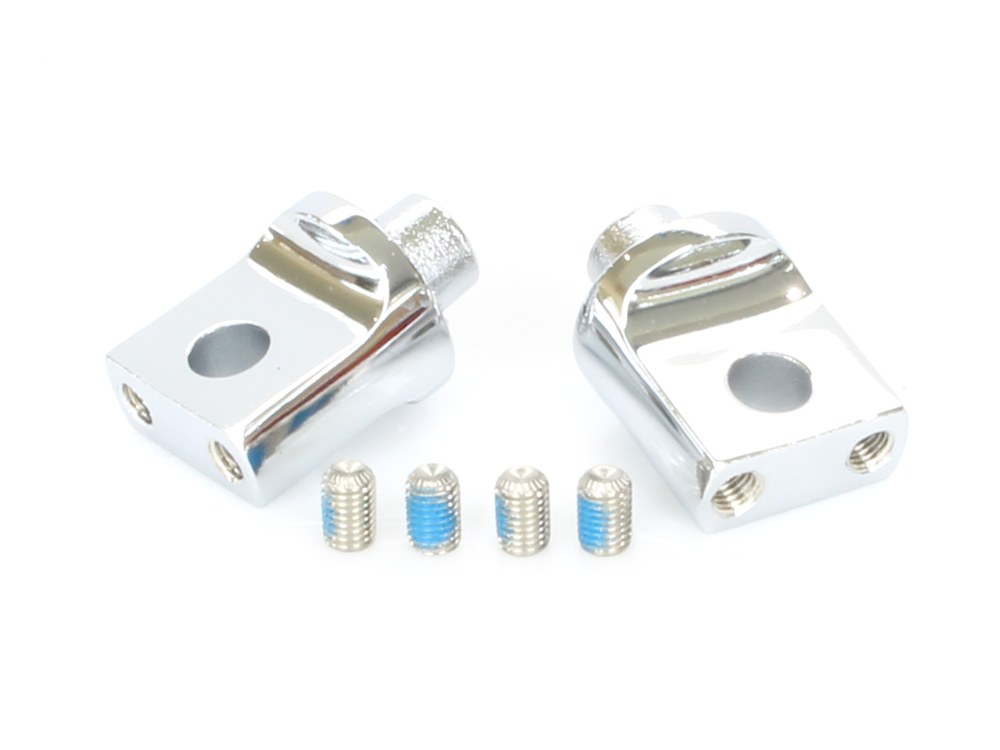 Non-Pivoting Splined Adapter - Chrome. Fits ISO Boards in Place of HD Style Male Peg.