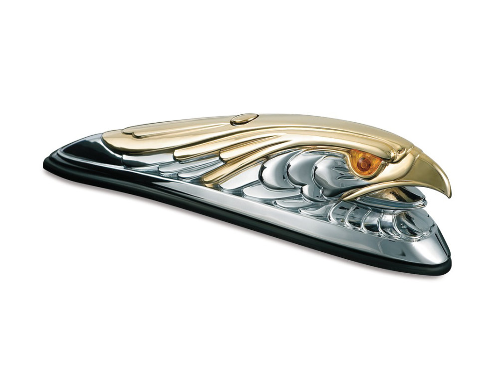 Eagle Fender Ornament – Chrome & Gold Trim.