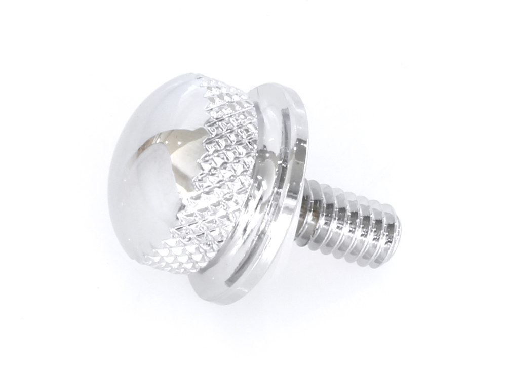 1/4in.-20 Knurled Seat Release Knob – Chrome. Fits H-D 1996up.