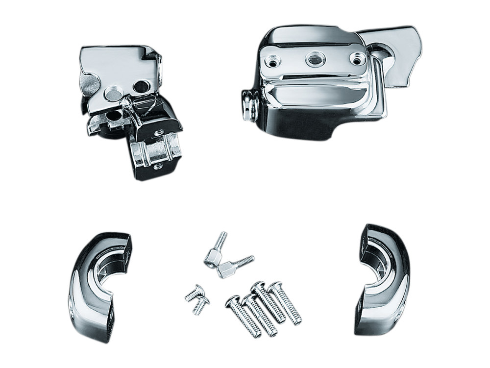Brake & Clutch Control Dress-Up Kit – Chrome. Fits H-D 1996-2017 with Single Front Disc Rotors.