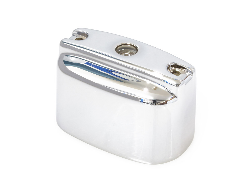 Rear Master Cylinder Cover – Chrome. Fits Touring 1999-2007 & Softail 2000-2017.