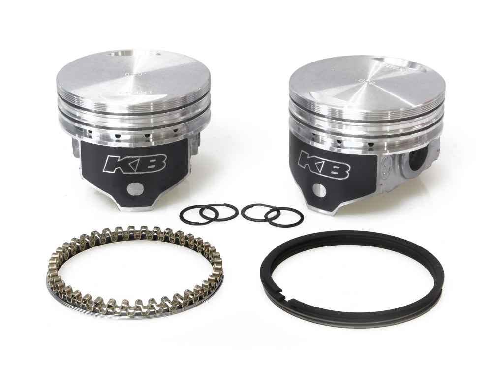 +.020in. Flat Top Pistons with 8.6:1 Compression Ratio. Fits Big Twin 1984-1999 with Evo Engine.