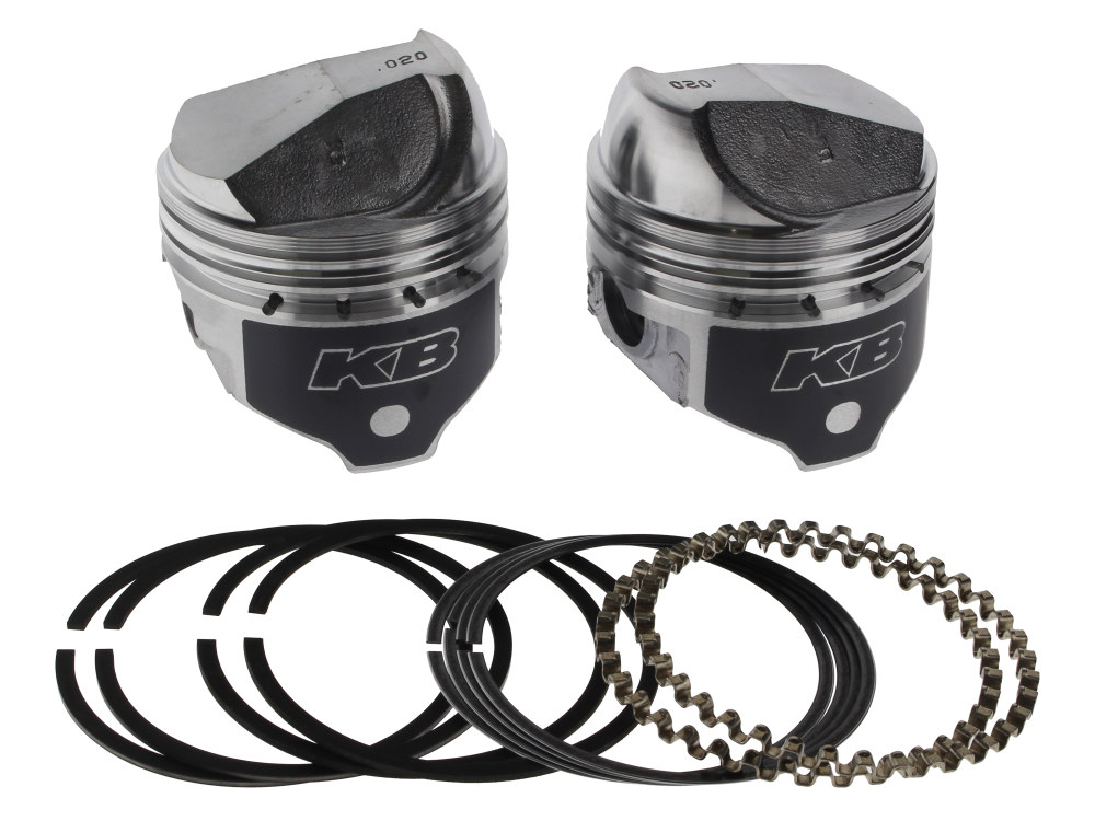 +.020in. Dome Top Pistons with 8.2:1 Compression Ratio. Fits Sportster 1972-1985 with 1000cc Engine.