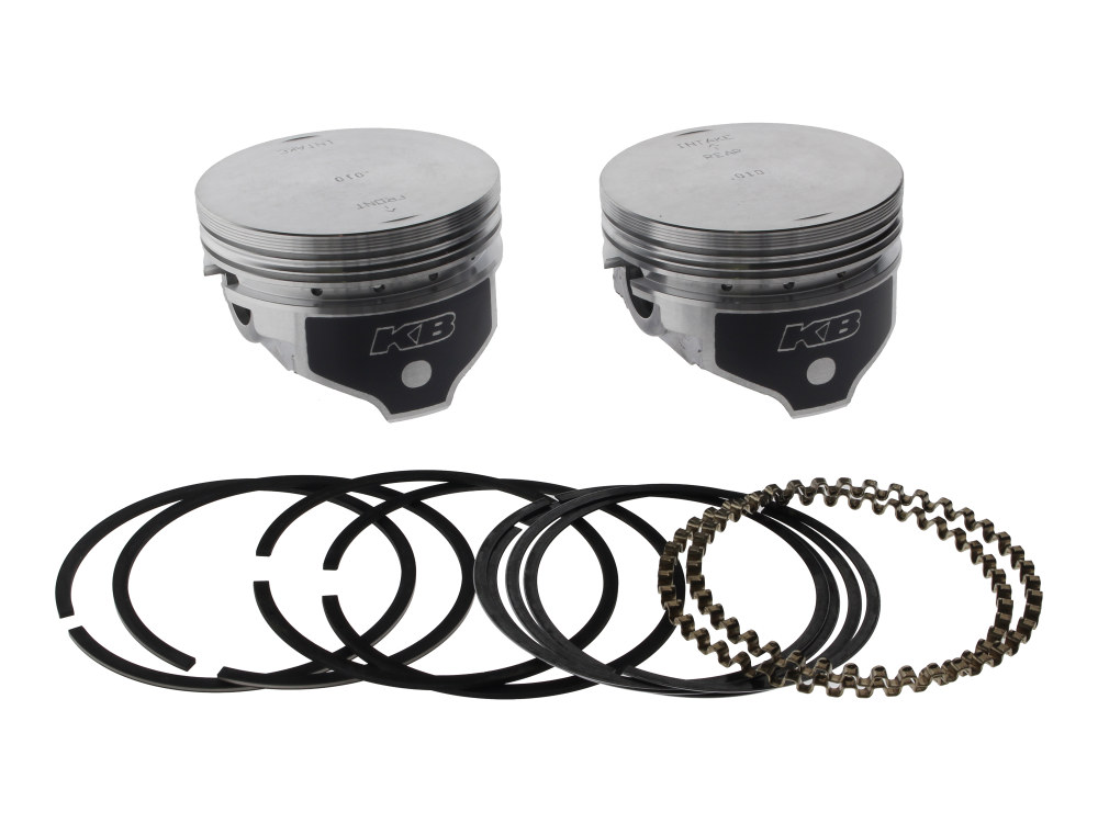 +.010in. Flat Top Pistons  with 9.1:1 Compression Ratio. Fits Sportster 1986-2003 with Big Bore 883cc to 1200cc Conversion.