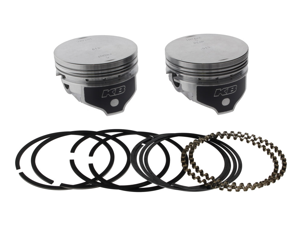 +.010in. Flat Top Pistons with 9.1:1 Compression Ratio. Fits Sportster 1986-2003 with Big Bore 883cc to 1200cc Conversion.