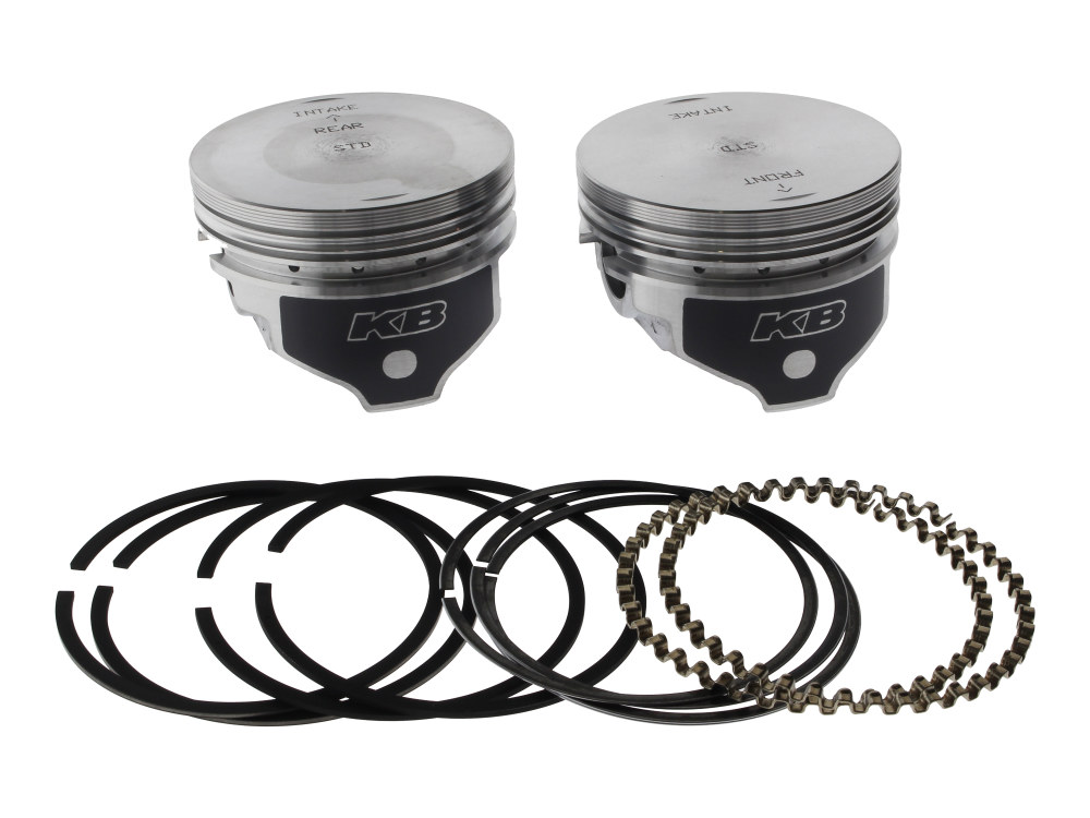 Std Flat Top Pistons  with 9.1:1 Compression Ratio. Fits Sportster 1986-2003 with Big Bore 883cc to 1200cc Conversion.