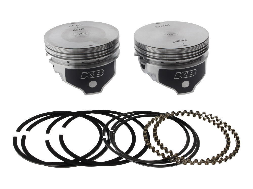 Std Flat Top Pistons with 9.1:1 Compression Ratio. Fits Sportster 1986-2003 with Big Bore 883cc to 1200cc Conversion.