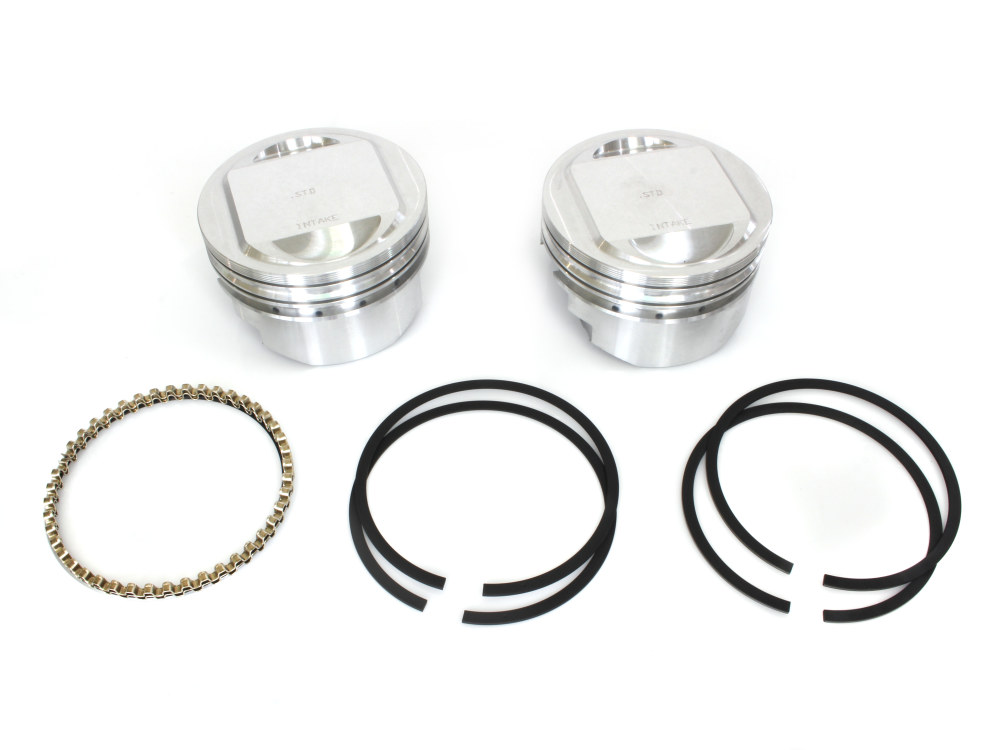 Std Dome Top Pistons with 10.5:1 Compression Ratio. Fits Twin Cam 1999-2006 with Big Bore 88ci to 95ci Conversion.