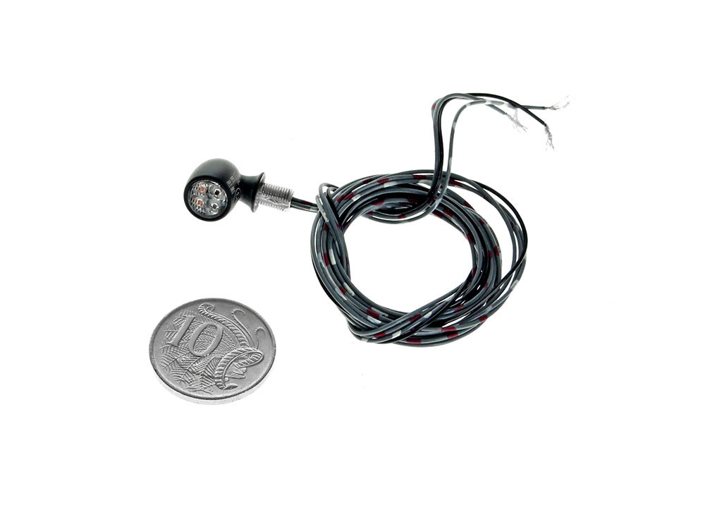 Atto DF Mini LED Turn Signal - Amber Turn - Red Run/Brake - Black.