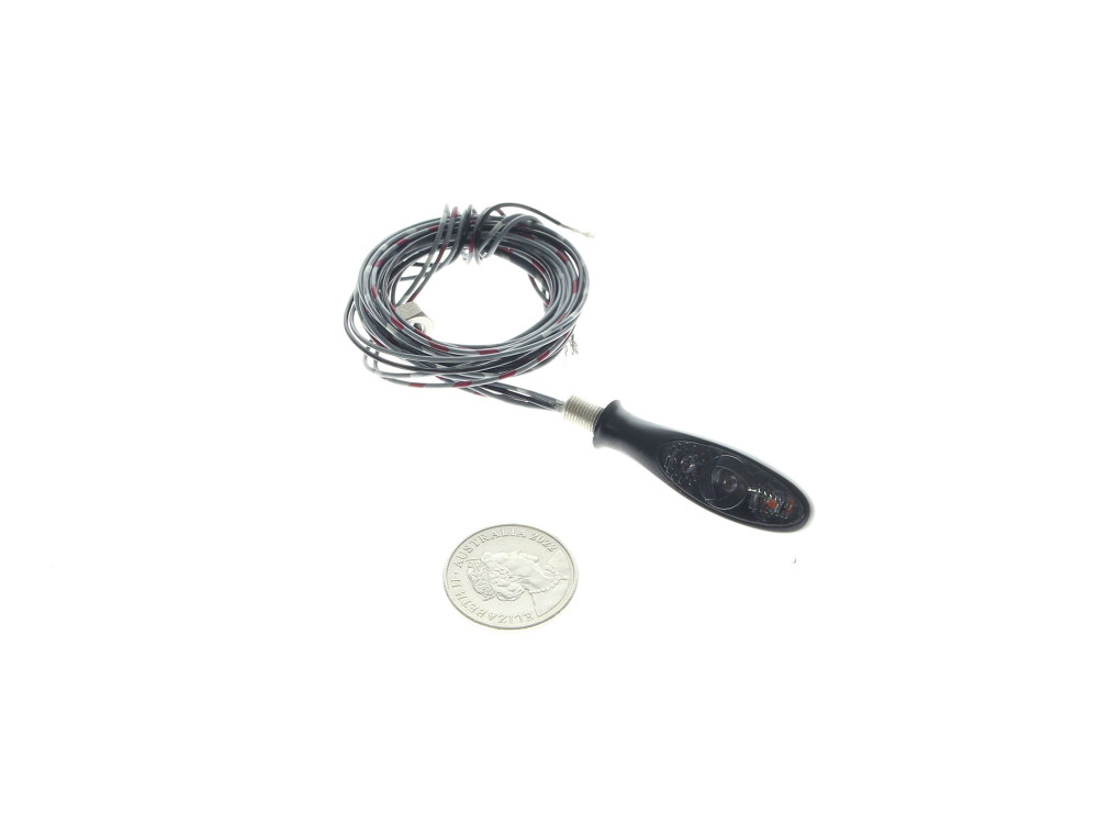 Micro S DF Dark LED Turn Signal – Amber Turn – Red Run/Brake – Black.