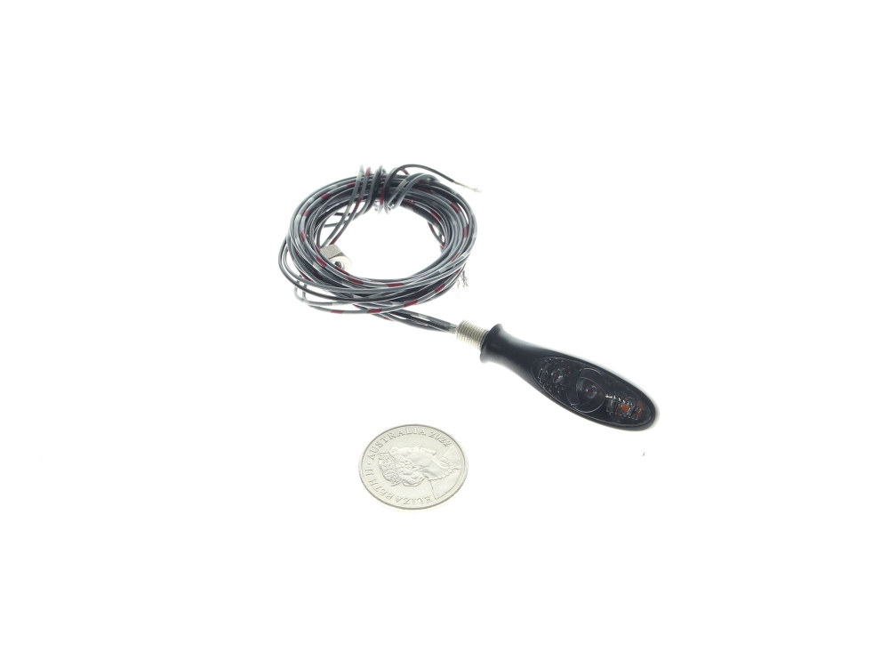 Micro S DF Dark LED Turn Signal - Amber Turn - Red Run/Brake - Black.