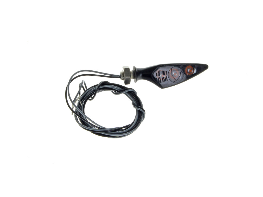 Rhombus S Dark LED Left Hand Front / Right Hand Rear Turn Signal - Black.