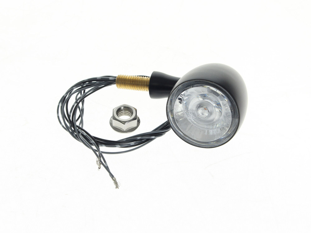 Bullet 1000 PL LED Turn Signal – Amber Turn – White Running Light – Black.