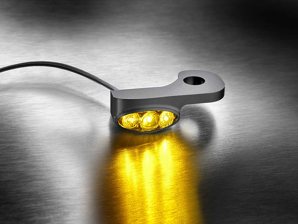 Dash M Under Perch Turn Signal Right - Black. Fits Softail 2015-2024 & Touring 2009-2023 Models with Cable Clutch