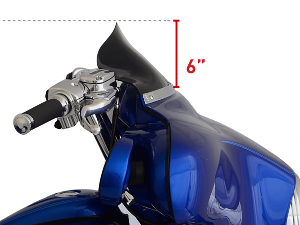 6.5in. Flare Windshield - Black. Fits Electra Glide & Street Glide 1996-2013.